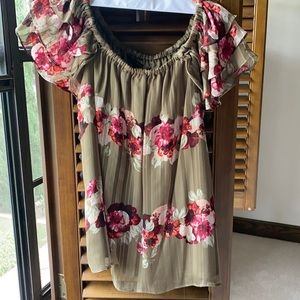 Banana Republic olive floral top